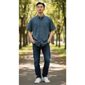 Patagonia Men’s Back Step Button Front Short Hylard Glass Blue Size Medium